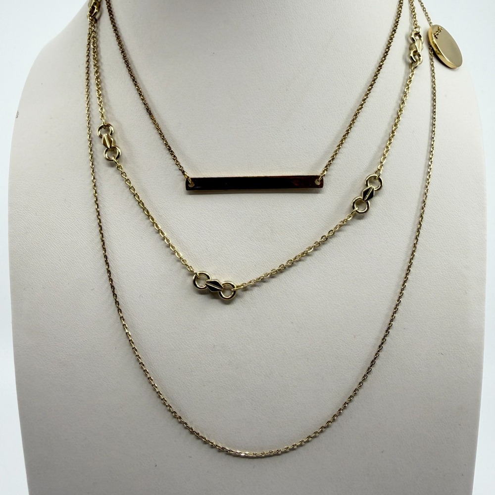 Express Gold Tone Layered Bar Necklace Minimalist Trendy Chic Statement Gift 90s